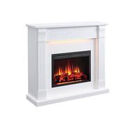 BALDERIA Hikaru cheminée électrique sur Pied, jusqu'à 2000 W, Blanc | Effet de flamme 3D, éclairage LED, son crépitant, commande par application, WiFi, télécommande, minuterie, thermostat