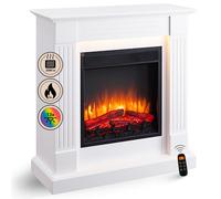 BALDERIA cheminée électrique autoportante Ladina | Foyer électrique sur Pieds avec Effet de Flammes 3D| Chauffage 2000W, éclairage LED | Cheminée de Sol avec télécommande, minuteur & Thermostat