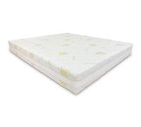 Baldiflex Housse pour matelas double en aloe vera, protège-matelas, avec bande respirante, déhoussable avec fermeture éclair, non toxique, dimensions 180 x 200 x 25 cm