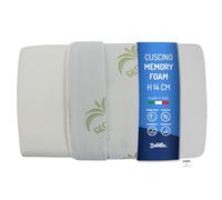 Baldiflex Oreiller a mémoire de Forme, Housse zippée en Aloe Vera, Anti-Acariens et Hypoallergénique, modèle rectangulaire Hauteur 14 cm