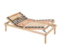 Baldiflex - Sommier simple 90 x 190 cm Dispositif médical déductible, replay manuel, levage inclinable manuel, cadre et lattes en bois naturel de hêtre
