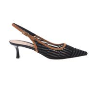 Baldinini - Escarpin à brides arrière en maille noire et daim beige - Femme - Chaussures - Noir - Taille: 36 EU