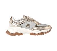 Baldinini, Femme, Chaussures, Jaune, Taille: 41 EU Light gold laminated leather and silver glitter fabric trainers
