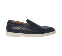 Baldinini, Homme, Chaussures, Bleu, Taille: 45 EU Mocassin en cuir foulonné perforé