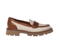 Baldinini - Mocassin en Toile et Cuir - Femme - Chaussures - Beige - Taille: 40 EU