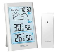 BALDR Station météo avec capteur d'extérieur, thermomètre numérique, hygromètre, thermomètre d'intérieur et d'extérieur, hydromètre, humidité avec prévision météo, alarme
