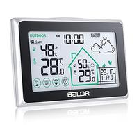 BALDR Station Meteo Sans Fil Avec Capteur Extérieur, Horloge Umérique DCF Thermomètre Intérieur Avec Prévisions Météo, à Piles
