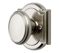 Baldwin Carnaby, Half Dummy Door Knob, Non-Turning Door Handle for Closet, French Door, With Microban Protection, in Satin Nickel