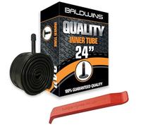 Baldwins Chambre à air de vélo 24" x 2,20 à 2,40" (convient à tous les pneus de 2,20, 2,25, 2,30, 2,35, 2,40) Schrader / valve de voiture et levier de pneu Baldy
