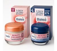 Balea Beauty Collagen Crème visage SPF15 (50 ml) + Crème de nuit Beauty Collagène (50 ml) + Autocollant PurLife