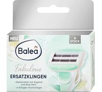 Balea Fabulous Lames de Rasoir, 4 Lames de Rechange - Avec Bande Lustrante à l'Aloe Vera et à L'Huile d'Argan - Lames Femme pour Rasoir Femme