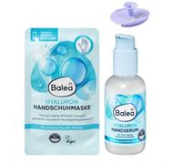 Balea Hyaluron Kit de soin des mains - Masque gants + sérum pour les mains et éponge en silicone bonus