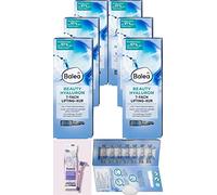 Balea Hyaluron Lot de 6 flacons de traitement anti-rides, lissage et peau visiblement plus ferme (6 x 7 ml) avec 8 rasoirs jetables en cadeau