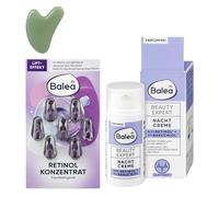 Balea Lot de 2 - Crème de nuit Beauty Expert (30 ml) + Rétinol Concentré (7pcs) + Bonus Gua Sha Massage Visage