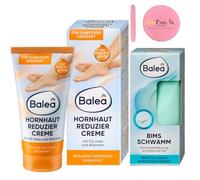 Balea Lot de 2 : crème pour les pieds, crème réductrice de callosités à l'urée et à l'allantoïne, 50 ml + éponge ponce anti-callosités, 1 pièce + éponges exfoliantes en bonus