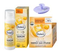 BALEA Lot de 2 : Crème visage Q10 Anti-rides Energy 24H Soin 50 ml + Sérum Q10 Anti-rides 30 ml + Bonus Eponge Silicone