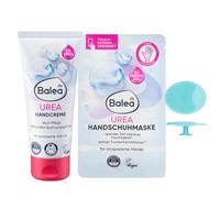 Balea Lot de 2 crèmes pour les mains à l'urée 100 ml + masque gants urée (1 paire) + éponge en silicone bonus