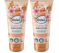 Balea Lot de 2 lotions pour le corps à l'huile d'amande et parfum noix de marulan, 2 x 200 ml