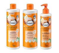 Balea Lot de 3 : 1 après-shampoing boucles Natural Beauty 350 ml, 1 masque 3 en 1 pour cheveux bouclés, 250 ml, 1 shampoing Natural Beauty Lock, 400 ml