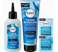 Balea Lot de 3 nettoyants en profondeur - Shampoing nettoyant en profondeur (250 ml) + soin du cuir chevelu (150 ml) + nettoyage en profondeur, soin de pointe & nettoyant pour racines (2 x 8 ml) +