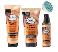 Balea Lot de 3 shampoings professionnels Dream locken, 250 ml, 1 après-shampoing professionnel Dream locken, 200 ml, 1 huile capillaire professionnelle Dream locken, 100 ml + brosse de massage du cuir