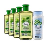 Balea Lot de 5 shampoings Sensitive pour cheveux abîmés/abîmés, cheveux secs et toniques Bouleau 4 x 500 ml pour cheveux squameux et légèrement gras