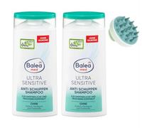 Balea med Lot de 2 shampoings anti-pelliculaires Ultra Sensitive (250 ml chacun) + brosse en bonus pour cuir chevelu