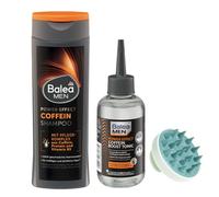 Balea Ensemble 3 pièces pour homme : shampoing Coffein Power Effect 250 ml + tonique capillaire Power Effect Coffein Boost Tonic 150 ml + pochette de rangement de STUDIO.MUNET