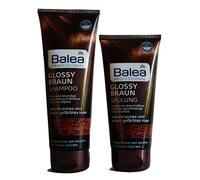 Balea Professional Glossy Braun Lot de 2 soins capillaires pour cheveux bruns naturels et bruns : 1 shampoing (250 ml) + 1 après-shampoing (200 ml), 450 ml - Shampooing et shampoing pour homme/femme.