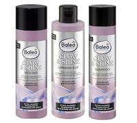 Balea Professional Glow & Shine Kit de soin capillaire avec shampoing 250 ml, après-shampoing 200 ml, cure capillaire 200 ml, avec brosse de massage pour cuir chevelu