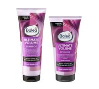 Balea Professional Ultimate Volume Lot de 2 shampoings 250 ml + après-shampoing Ultimate Volume 200 ml + brosse de massage du cuir chevelu