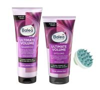 Balea Professional Ultimate Volume Lot de 2 shampoings 250 ml + après-shampoing Ultimate Volume 200 ml + brosse de massage du cuir chevelu