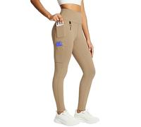 baleaf Legging doublé en Polaire pour Femme - Taille Haute - Imperméable - Thermique - avec Poches zippées