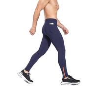 baleaf Pantalon de course thermique à compression pour homme - Pantalon de sport d'hiver - Pantalon d'entraînement - Collant respirant - Pantalon de course long - Collant, b-bleu, L