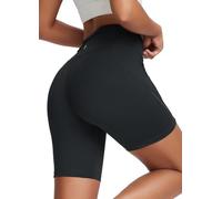 baleaf Short de cyclisme pour femme - Opaque - Court - Short de gym - Short de sport - Pantalon de yoga - Short de course avec poche, Noir (entrejambe : 16,5 cm), M