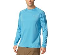 BALEAF T-Shirt Anti-UV Homme Rashguard Manche Longue et Court Tee Shirt Protection Solaire Léger Séchage Rapide pour Baignade Surf Pêche Natation Plongée Plage-Bleu-M