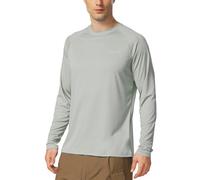 BALEAF T-Shirt Anti-UV Homme Rashguard Manche Longue et Court Tee Shirt Protection Solaire Léger Séchage Rapide pour Baignade Surf Pêche Natation Plongée Plage-Gris-3XL