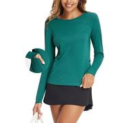 baleaf T-shirt de sport à manches longues pour femme, protection solaire UPF 50+, t-shirt de randonnée, léger, séchage rapide, vert, L