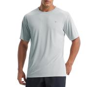 BALEAF T-shirt de sport pour homme - T-shirt UV - Indice de protection UPF 50+ - Manches courtes - Séchage rapide - Gym, gris, XXL