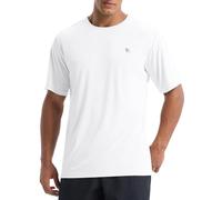 baleaf T-shirt de sport UV pour homme - T-shirt de natation - Indice de protection UPF 50+ - T-shirt d'entraînement - T-shirt fonctionnel - Séchage rapide - Gym, Blanc., 3XL