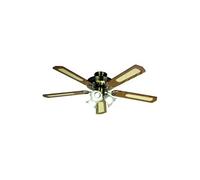 - BALEARES O 132 cm - Ventilateur de plafond reversible, 5 pales noyer / cannees + eclairage 3 tulipes 60 watts E27 - 11