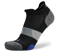 Balega Ultraglide Chaussettes de Course Performance No Show pour Hommes et Femmes - Confort Ergonomique, Évacuation de l'Humidité, Respirantes, Couture Invisible, Noir/Gris, Taille L (EU 43-45.5)