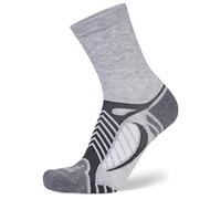 Balega Ultralight Crew Chaussettes de Course Performantes Unisexes - Confortables, Respirantes, Anti-humidité, Couture Invisible, Ajustement Ergonomique, Blanc/Gris, Taille XL (EU 46-48.5)