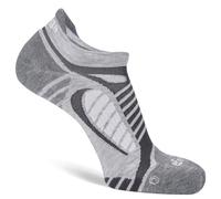 Balega Ultralight No Show Chaussettes de Course Performance pour Hommes et Femmes (1 Paire) - Rembourrées, Respirantes, Anti-humidité, Coutures Invisibles, Gris/Blanc, Taille L (EU 43-45.5)