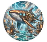 Baleine 1000 Pièces Puzzle Convient Aux Adultes Enfants Jeu géants océans Circulaire Décoration Moderne DIY Créatif Jeux De Défi Uniques (67.5x67.5cm)