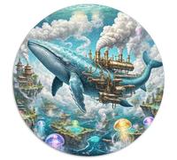 Baleine 1000 Pièces Puzzle Convient Aux Adultes EnfantsJeu géants océans Circulaire Puzzles Classiques Bricolage Créatif Jeux De Défi Uniques (67.5x67.5cm)