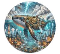 Baleine 1000 Pièces Puzzle Convient Aux Adultes EnfantsJeu géants océans Rond Puzzles Classiques DIY Créatif Jeux De Défi Uniques (67.5x67.5cm)