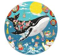 Baleine 1000 Pièces Puzzle Convient Aux Adultes EnfantsJeu géants océans Rond Puzzles Classiques DIY Jeu Cadeau Unique (67.5x67.5cm)