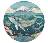 Baleine 1000 Pièces Puzzle Intelligence géants océans Circulaire Décoration Moderne DIY Décoration pour Enfants Cadeau (67.5x67.5cm)