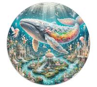Baleine 1000 Pièces Puzzle Intelligence géants océans Circulaire Décoration Moderne DIY Jeu Cadeau Unique (67.5x67.5cm)